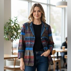 Koret Multicolor Striped texture jacket size 16